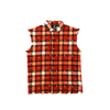 Sleeveless Rhinestone Flannel - Orange