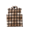 Sleeveless Rhinestone Flannel - Tan
