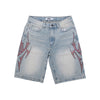"Accomplished" Tribal Stone Denim Short