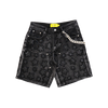 ALL BLACK EMBELLISHED DENIM SHORTS