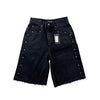 Homme + Femme - Studded Denim Shorts - Black Stone Wash - Homme + Femme